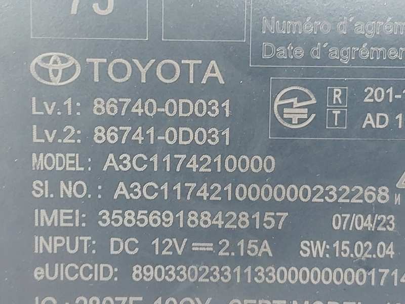 Recambio de modulo electronico para toyota yaris xpa1f referencia OEM IAM 867400D031 867410D031 