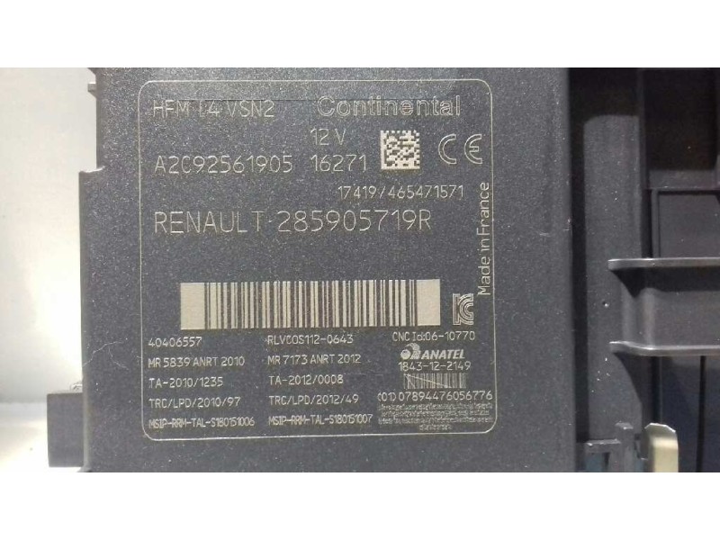 Recambio de antirrobo para renault clio iv grandtour zen referencia OEM IAM 285905719R CONTINENTAL A2C92561905