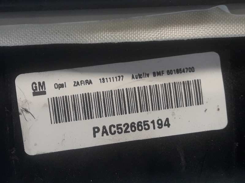 Recambio de airbag delantero derecho para opel zafira b enjoy referencia OEM IAM 13111177  