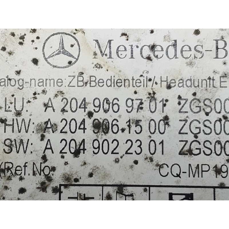 Recambio de sistema audio / cd para mercedes-benz clase c (w204) berlina c 200 cdi blueefficiency (204.001) referencia OEM IAM A