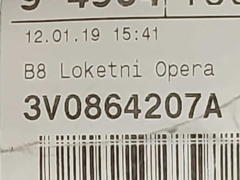Recambio de apoyabrazos central para skoda superb (3v3) style referencia OEM IAM 3V0864207A  