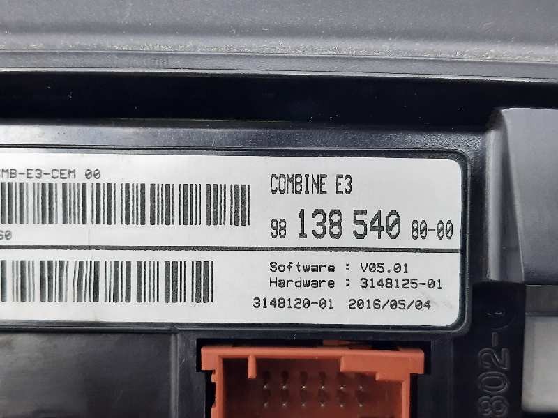 Recambio de cuadro instrumentos para citroën c4 cactus rip curl referencia OEM IAM 981385408000 9813854080 