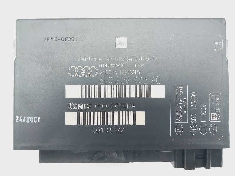 Recambio de modulo confort para audi a4 berlina (8e) 2.0 referencia OEM IAM 8E0959433AQ  