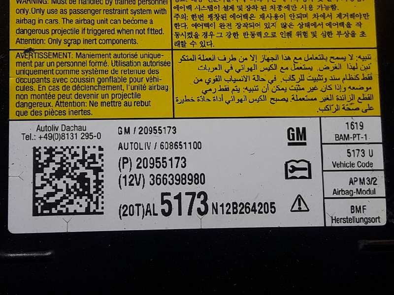 Recambio de airbag delantero izquierdo para opel insignia berlina selective referencia OEM IAM 20955173  