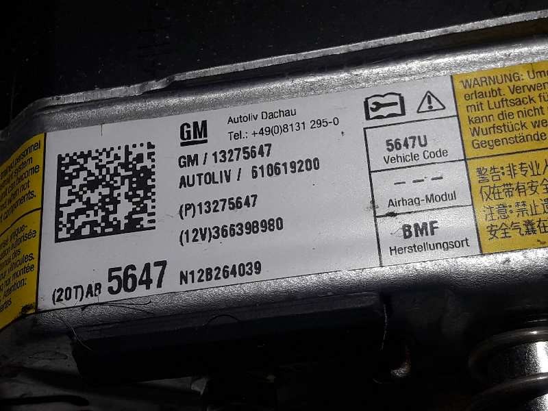 Recambio de airbag delantero derecho para opel insignia berlina selective referencia OEM IAM 13275647  