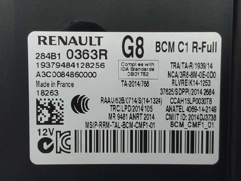 Recambio de modulo electronico para renault scenic iv grand limited referencia OEM IAM 284B10363R A3C0084860000 
