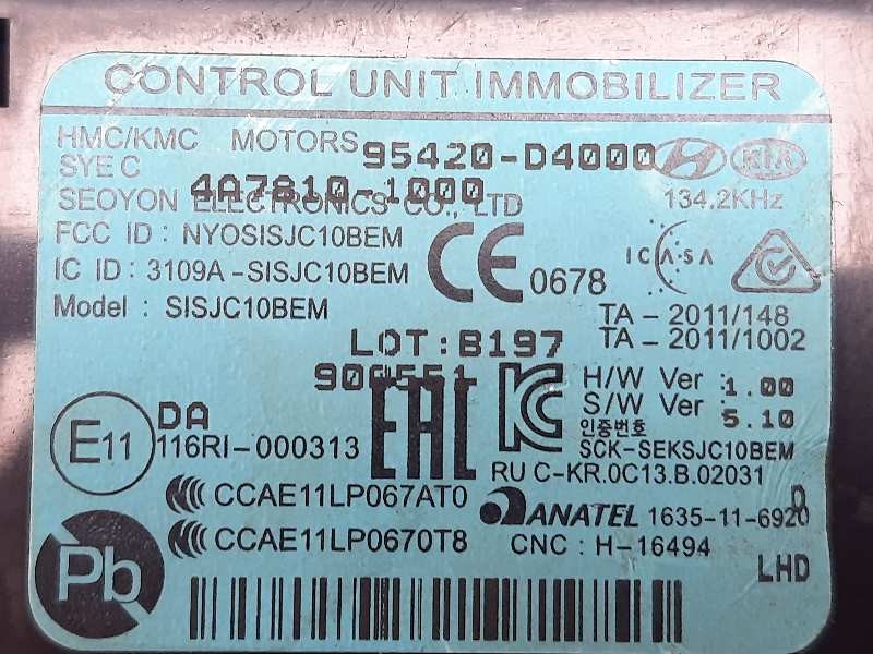 Recambio de modulo electronico para kia stonic (ybcuv) tech referencia OEM IAM 95420D4000 4A78101000 