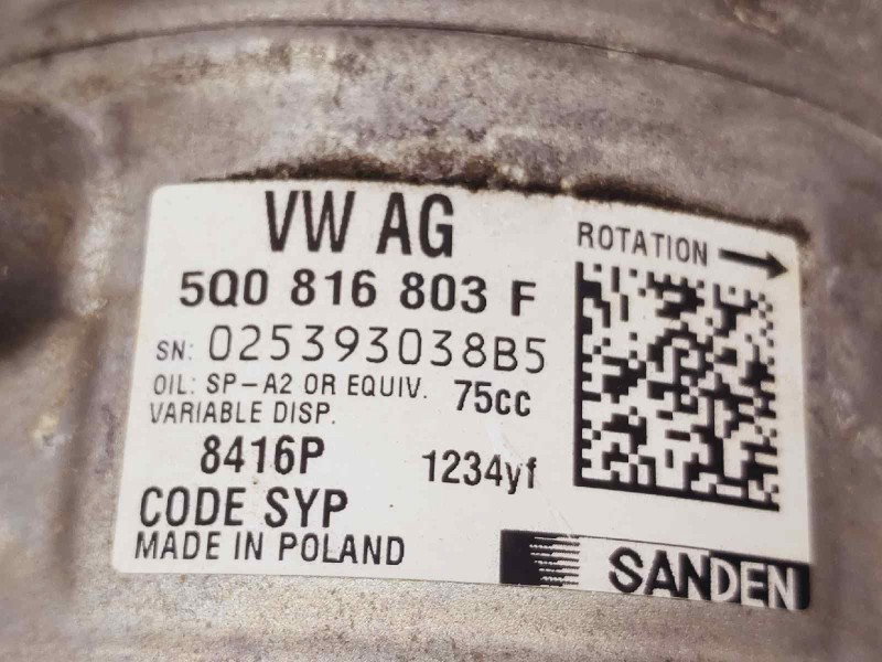 Recambio de compresor aire acondicionado para skoda octavia lim. (5e3) rs 245 referencia OEM IAM 5Q0816803F  