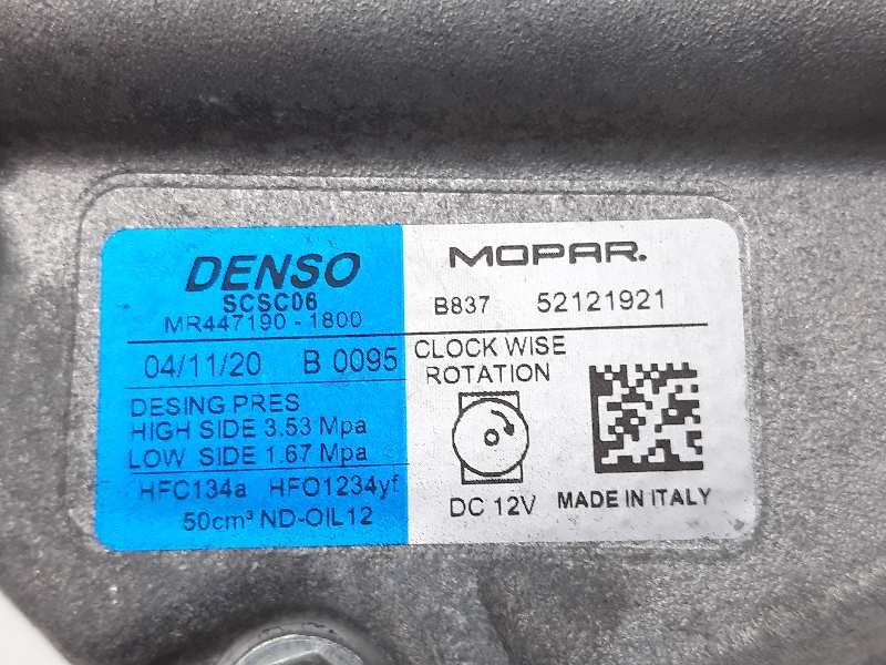 Recambio de compresor aire acondicionado para fiat panda 312 referencia OEM IAM 52121921 SCSC06 