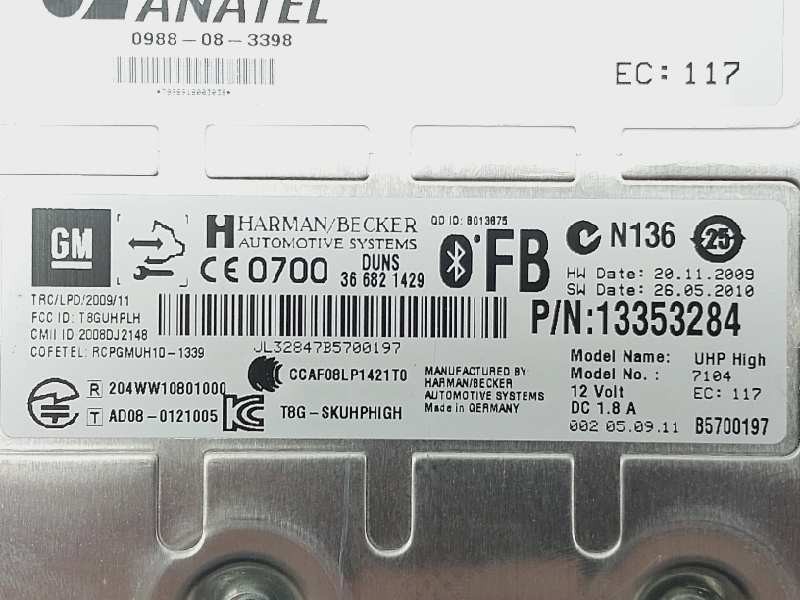 Recambio de modulo electronico para opel astra j lim. excellence referencia OEM IAM 13353284 366821429 CCAF08LP1421T0