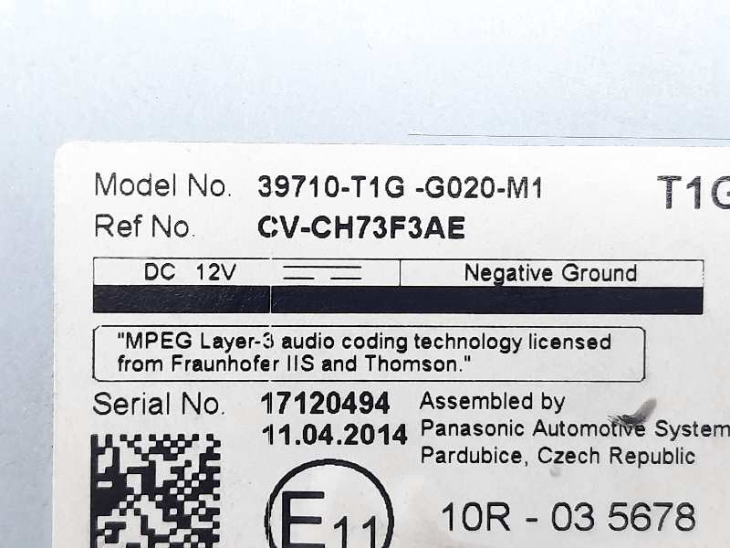 Recambio de pantalla multifuncion para honda cr-v elegance 4x2 referencia OEM IAM 39710T1GG020M1  