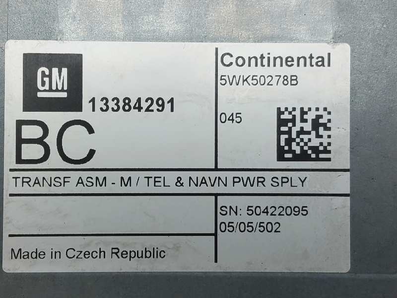 Recambio de modulo electronico para opel insignia berlina selective referencia OEM IAM 13384291 5WK50278B 
