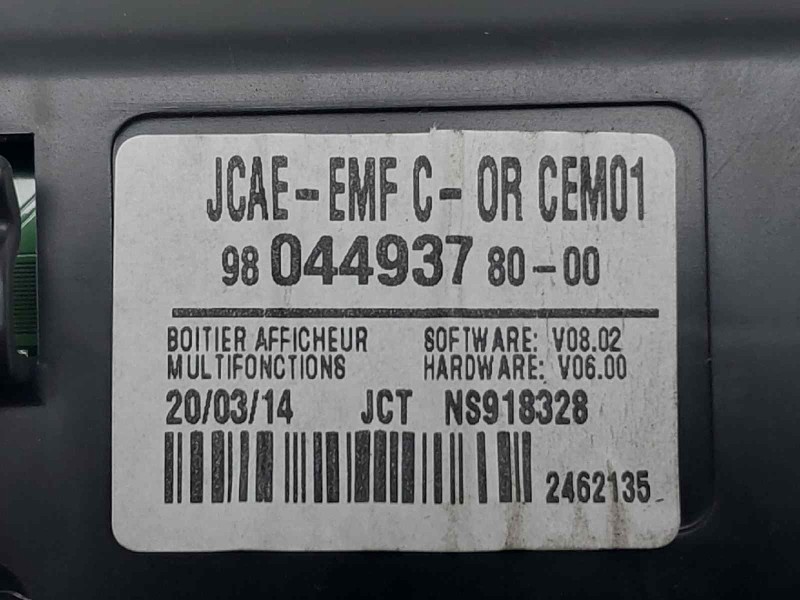 Recambio de pantalla multifuncion para citroën c4 lim. business referencia OEM IAM 9804493780  