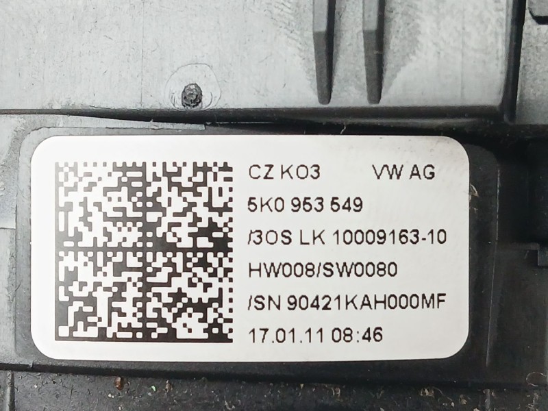 Recambio de anillo airbag para volkswagen golf vi (5k1) sport referencia OEM IAM 5K0953549  