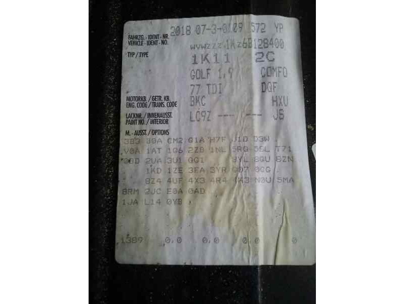 volkswagen golf v berlina (1k1) del año 2006