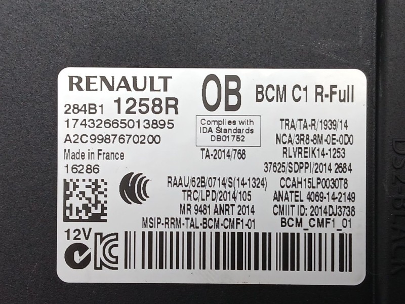 Recambio de modulo electronico para renault talisman (lp_) 1.6 dci 130 referencia OEM IAM 284B11258R  