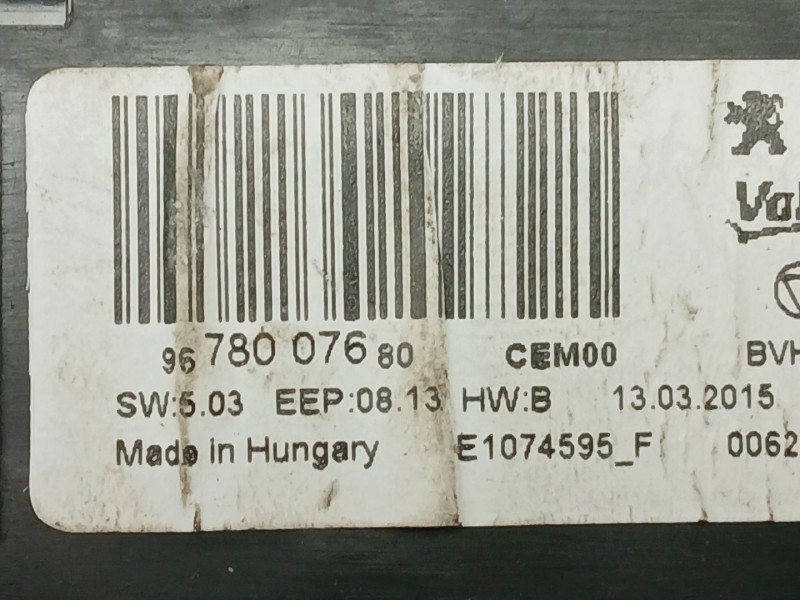 Recambio de modulo electronico para citroën c4 picasso ii van (dd_) e-hdi (dd9hc8, dd9hct) referencia OEM IAM 9678007680  