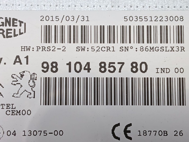 Recambio de sistema audio / cd para citroën c4 picasso ii van (dd_) e-hdi (dd9hc8, dd9hct) referencia OEM IAM 9810485780  