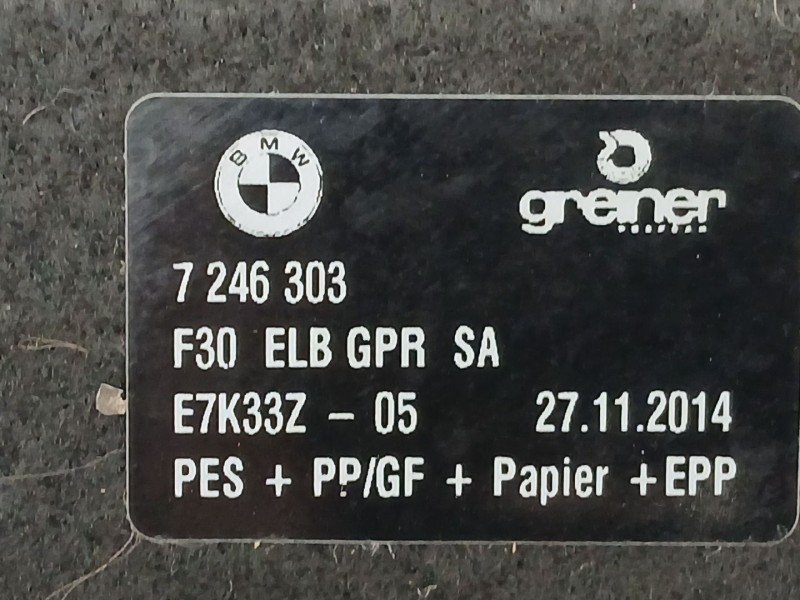 Recambio de bandeja trasera para bmw 3 (f30, f80) 318 d referencia OEM IAM 7246303  