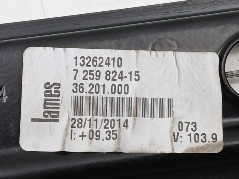 Recambio de elevalunas delantero derecho para bmw 3 (f30, f80) 318 d referencia OEM IAM 725982415  71019003