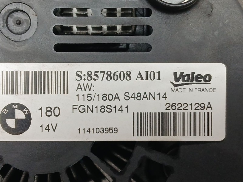 Recambio de alternador para bmw 3 (f30, f80) 318 d referencia OEM IAM 8578608AI01  FGN18S141