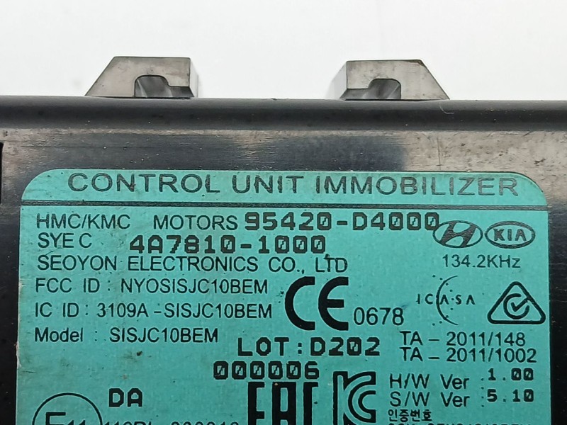 Recambio de modulo electronico para kia picanto iii (ja) 1.0 referencia OEM IAM 95420D4000  4A78101000