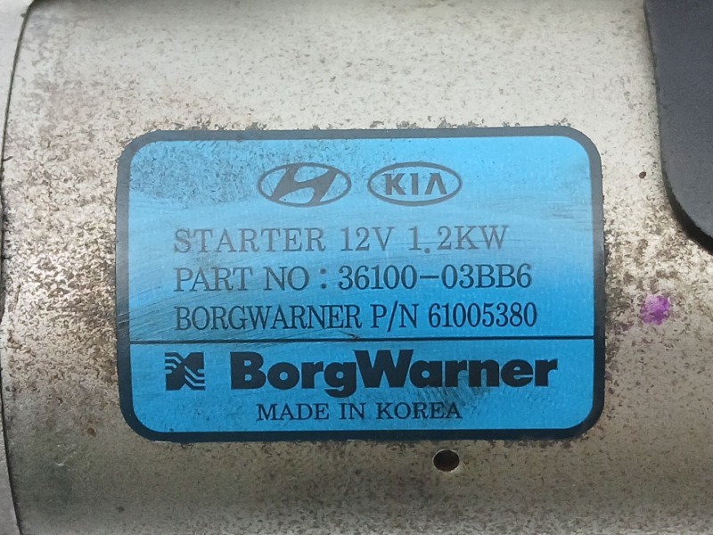 Recambio de motor arranque para kia picanto iii (ja) 1.0 referencia OEM IAM 3610003BB6  
