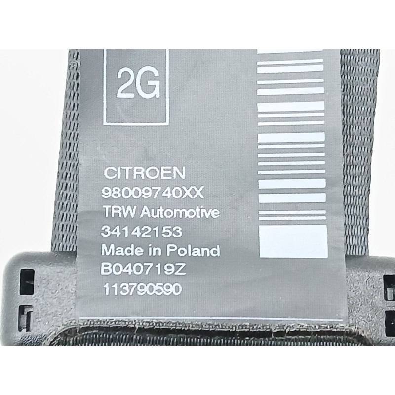 Recambio de cinturon seguridad trasero izquierdo para citroën c4 cactus 1.2 thp 110 referencia OEM IAM 34143651A  98009740XX