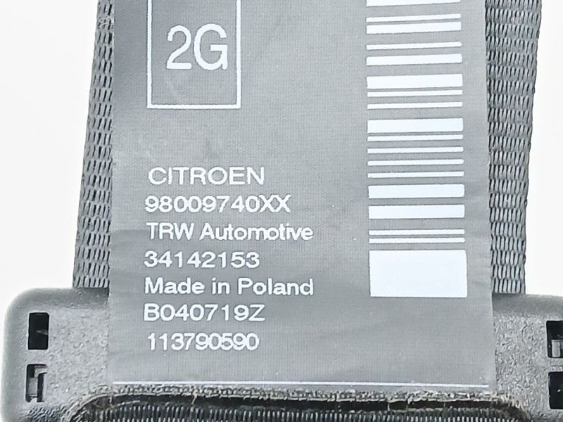 Recambio de cinturon seguridad trasero izquierdo para citroën c4 cactus 1.2 thp 110 referencia OEM IAM 34143651A  98009740XX