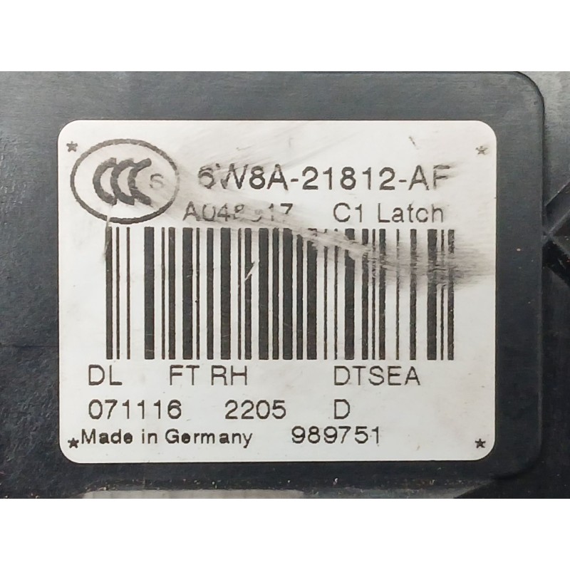 Recambio de cerradura puerta delantera derecha para land rover discovery iv (l319) 2.7 td 4x4 referencia OEM IAM 6W8A21812AF  