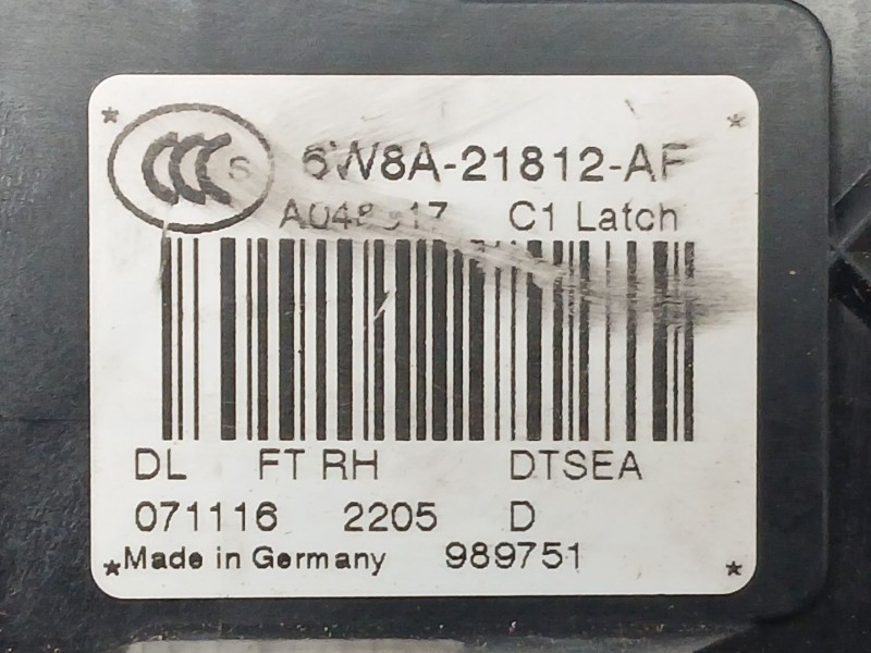 Recambio de cerradura puerta delantera derecha para land rover discovery iv (l319) 2.7 td 4x4 referencia OEM IAM 6W8A21812AF  