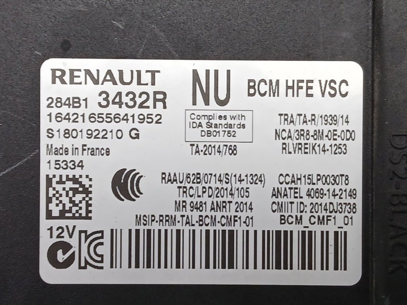 Recambio de modulo electronico para renault kadjar (ha_, hl_) 1.2 tce 130 referencia OEM IAM 284B3432R  
