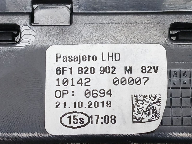 Recambio de rejilla aireadora para seat arona (kj7, kjp) 1.0 tsi referencia OEM IAM 6F1820902M  