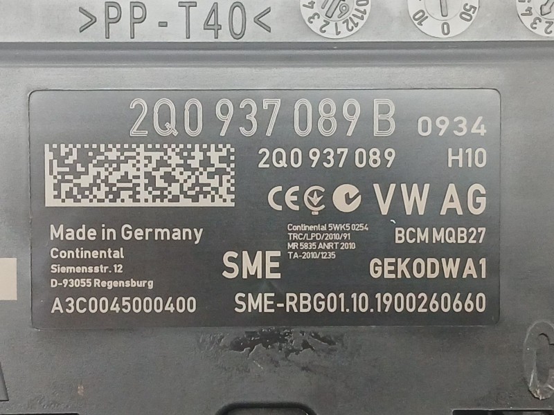 Recambio de modulo electronico para seat arona (kj7, kjp) 1.0 tsi referencia OEM IAM 2Q0937089  A3C0045000400