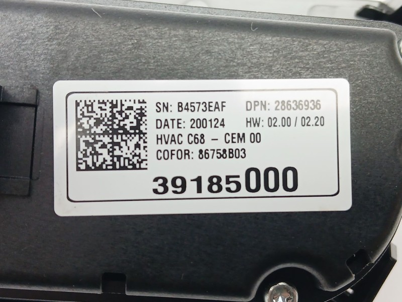 Recambio de mando climatizador para opel corsa f elegance referencia OEM IAM 39185000  