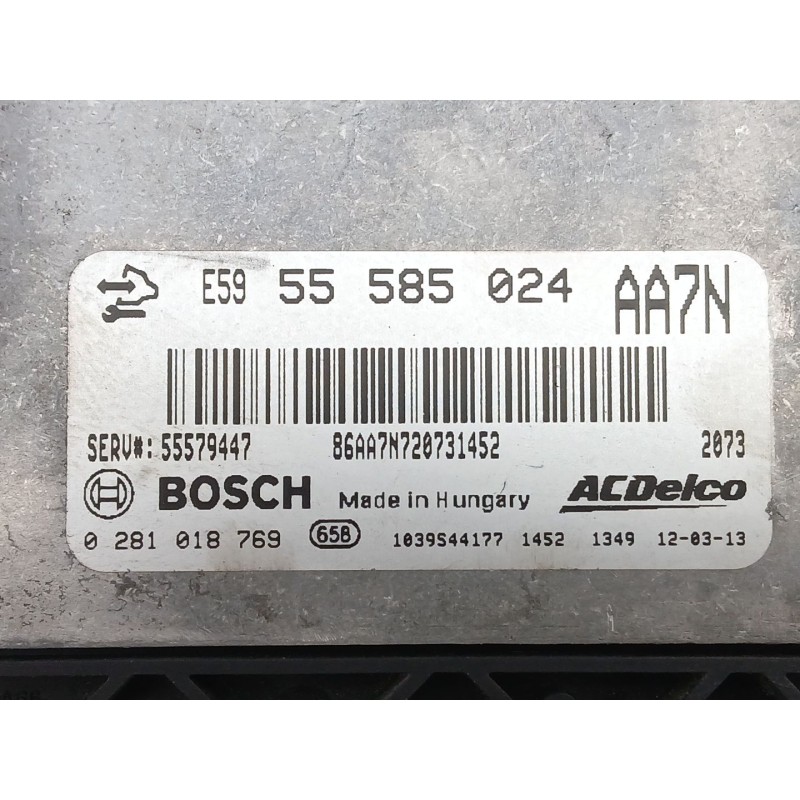 Recambio de centralita motor uce para opel zafira tourer c (p12) 2.0 cdti (75) referencia OEM IAM 55585024  0281018769