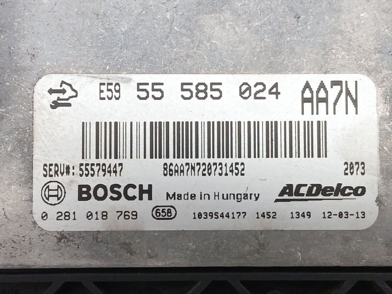 Recambio de centralita motor uce para opel zafira tourer c (p12) 2.0 cdti (75) referencia OEM IAM 55585024  0281018769