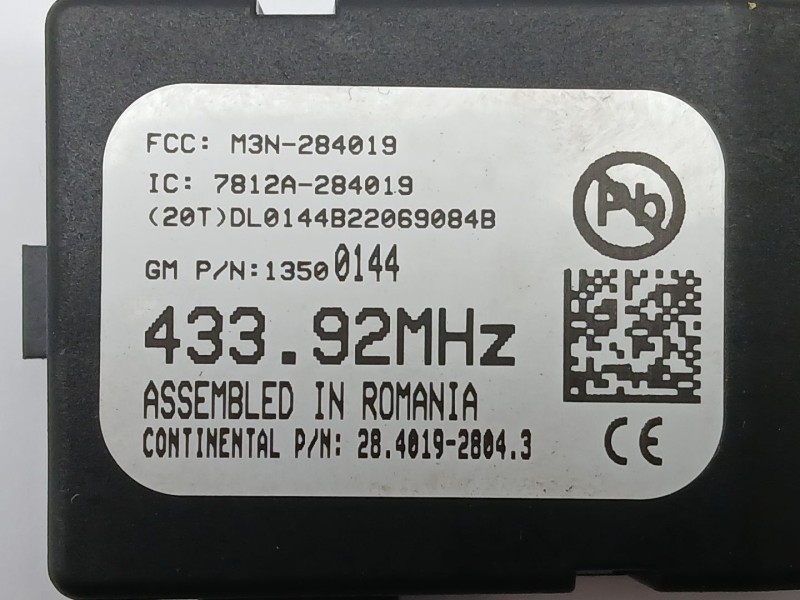 Recambio de modulo electronico para opel zafira tourer c (p12) 2.0 cdti (75) referencia OEM IAM 13500144  43392MHZ
