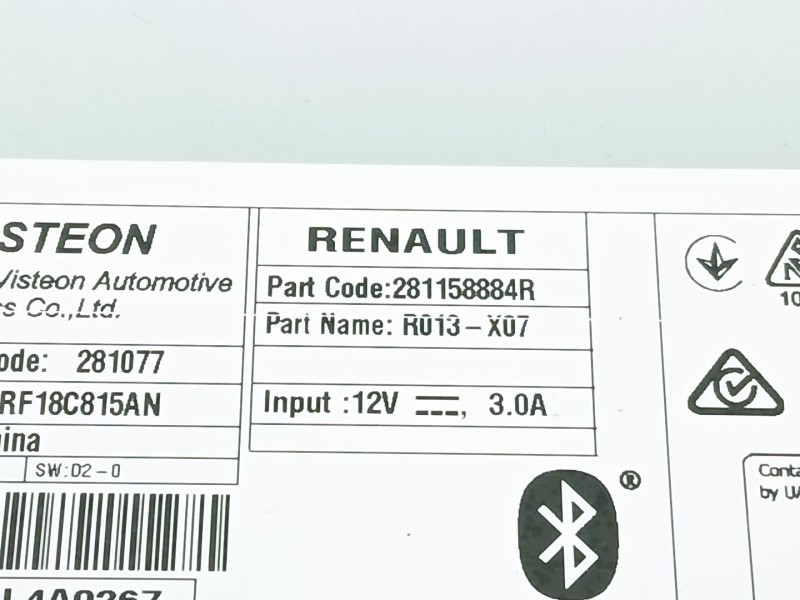 Recambio de sistema audio / cd para dacia dokker furgoneta/monovolumen 1.5 blue dci 95 (fejl) referencia OEM IAM 281158884R  