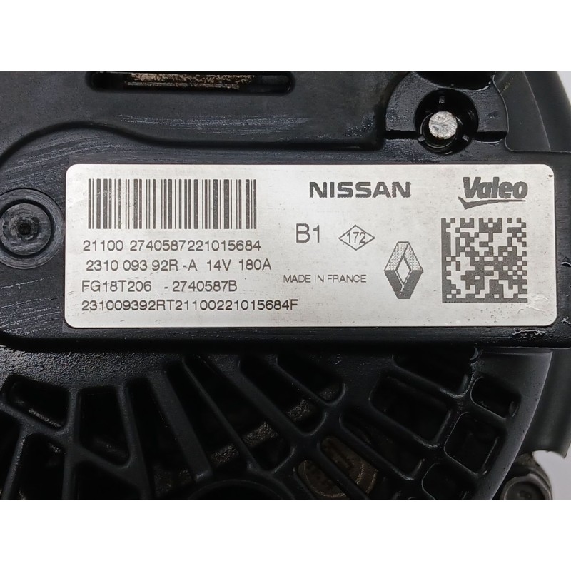 Recambio de alternador para dacia dokker furgoneta/monovolumen 1.5 blue dci 95 (fejl) referencia OEM IAM 231009392R  