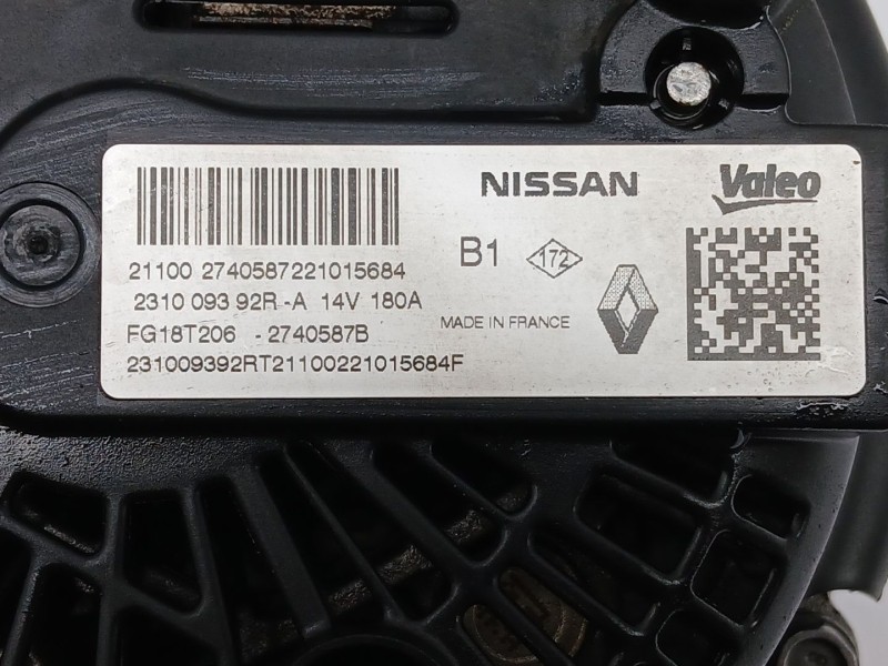 Recambio de alternador para dacia dokker furgoneta/monovolumen 1.5 blue dci 95 (fejl) referencia OEM IAM 231009392R  