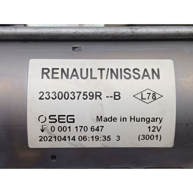 Recambio de motor arranque para dacia dokker furgoneta/monovolumen 1.5 blue dci 95 (fejl) referencia OEM IAM 233003759R  0001170