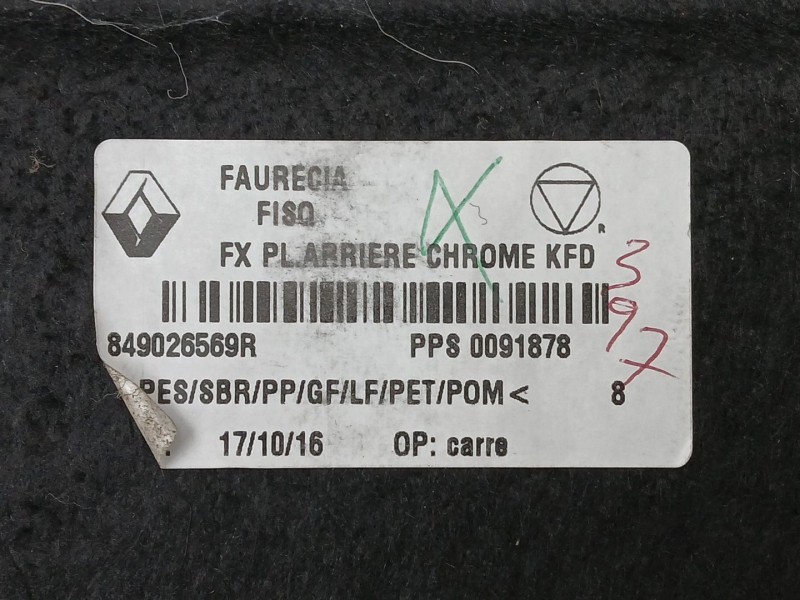 Recambio de bandeja trasera para renault talisman (lp_) 1.6 dci 130 referencia OEM IAM 849026569R  