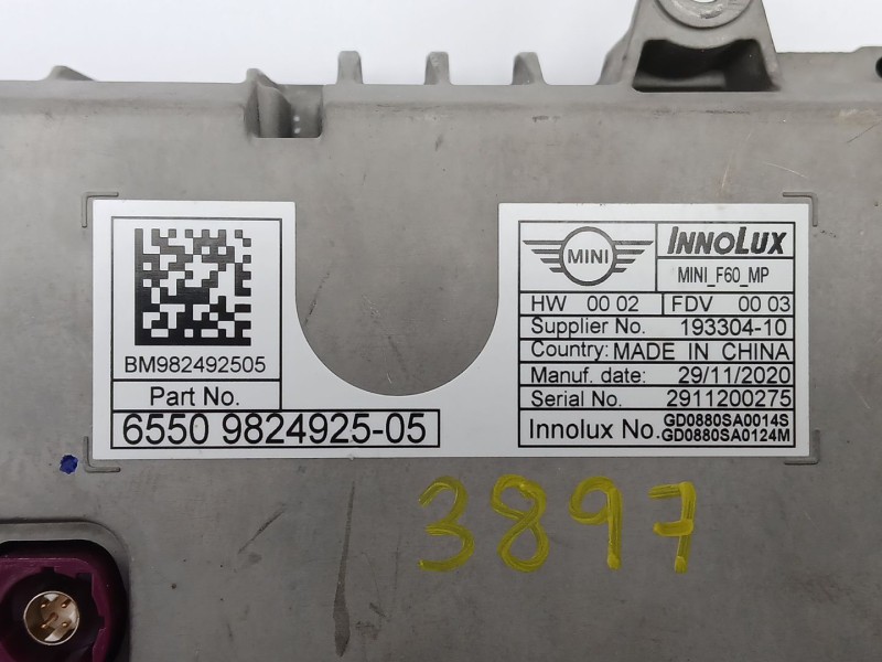 Recambio de pantalla multifuncion para mini mini countryman (f60) cooper d referencia OEM IAM 65509824925  