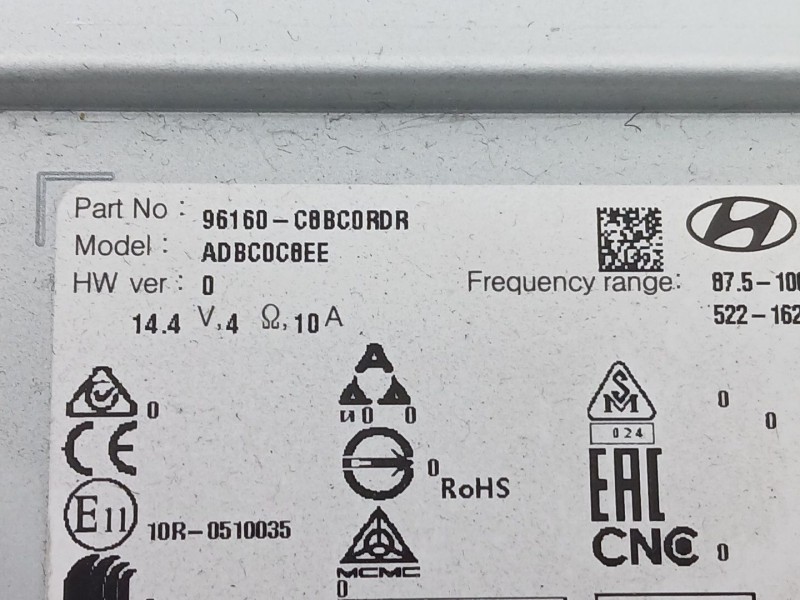 Recambio de sistema audio / cd para hyundai i20 ii (gb, ib) 1.0 t-gdi referencia OEM IAM 96160C8BC0RDR  