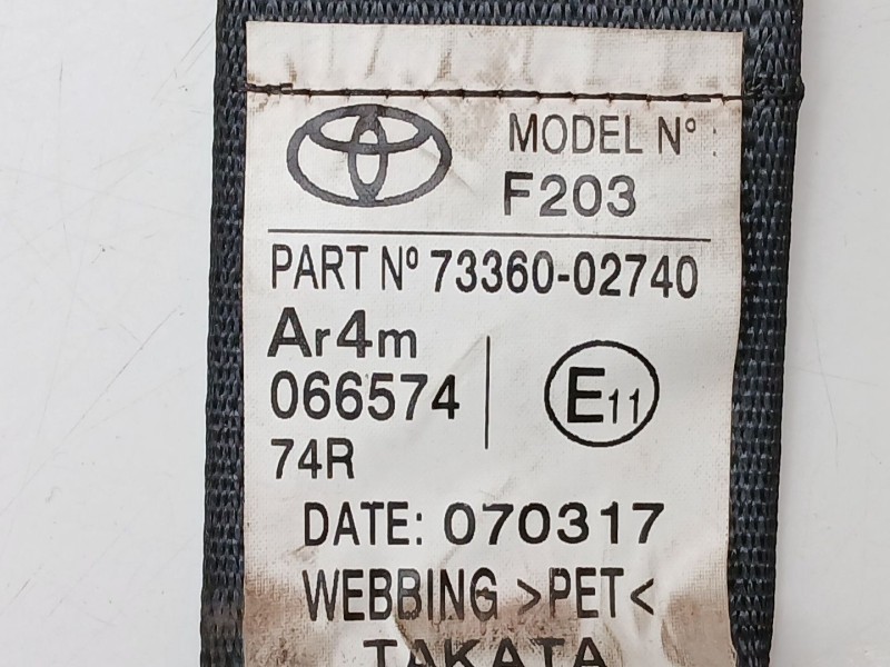 Recambio de cinturon seguridad trasero izquierdo para toyota auris (_e18_) 1.2 (nre185_) referencia OEM IAM 7336002740  