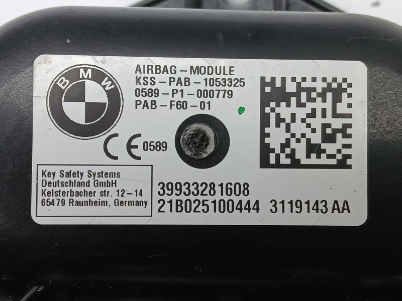 Recambio de airbag delantero derecho para mini mini countryman (f60) cooper d referencia OEM IAM 0589P1000779  39933281608