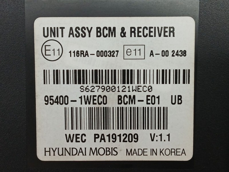 Recambio de modulo electronico para kia rio iii (ub) 1.1 crdi referencia OEM IAM 954001WEC0  116RA000327