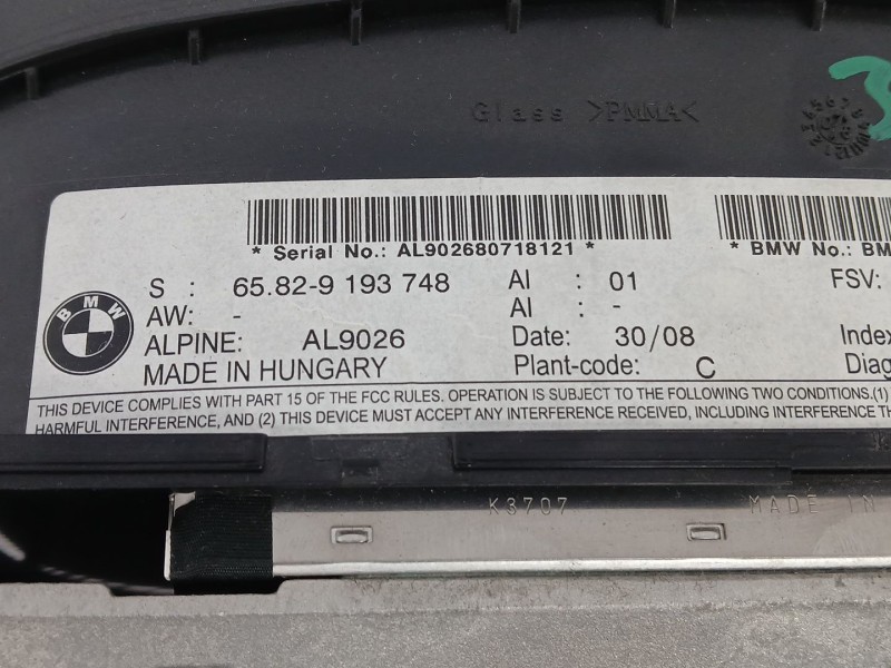 Recambio de pantalla multifuncion para bmw 5 touring (e61) 523 i referencia OEM IAM 65829193748  