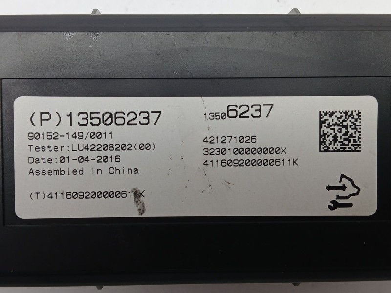 Recambio de modulo electronico para opel mokka / mokka x (j13) 1.6 cdti (_76) referencia OEM IAM 13506237  